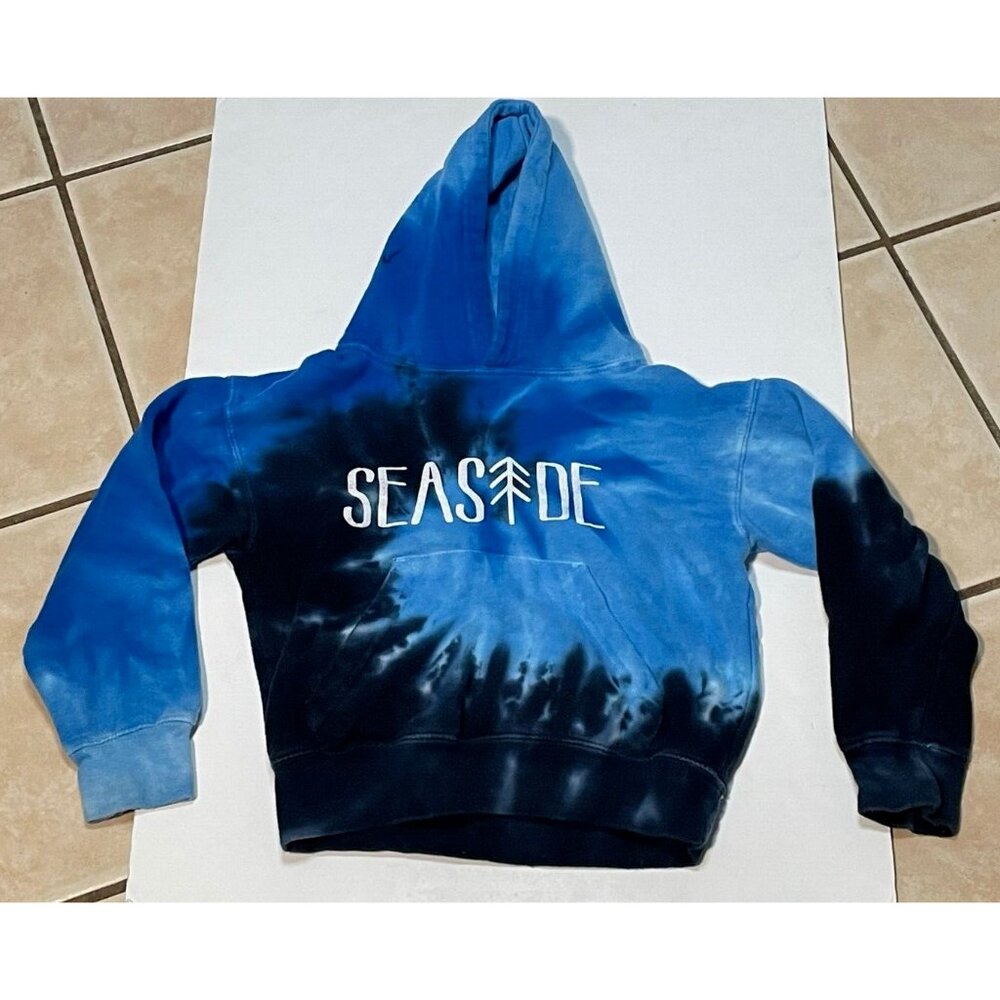 Seaside Oregon Beach hoodie sweater youth kids small Exist tye dye blue